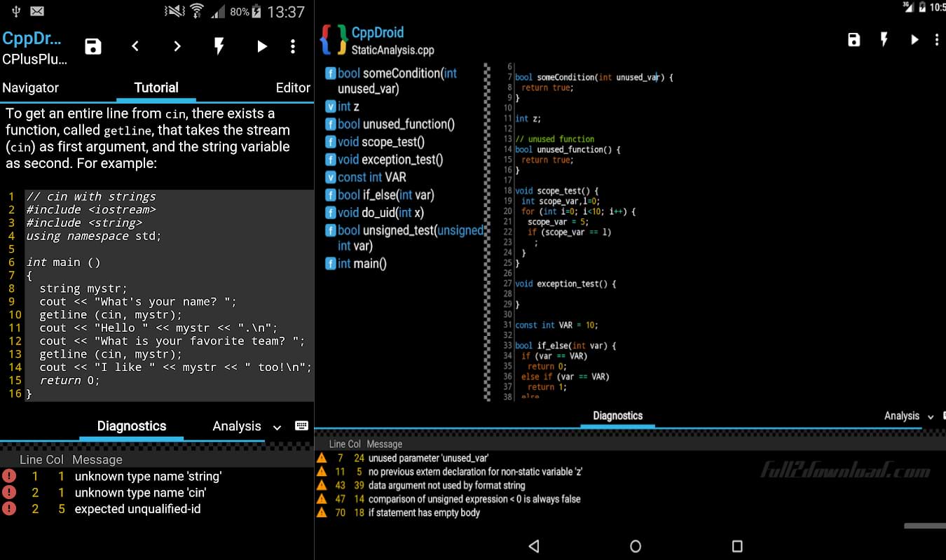 CppDroid IDE for C and C++