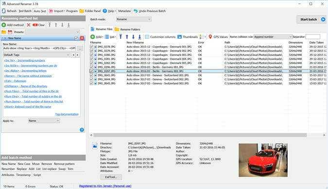 Download Advanced Renamer v379 - Batch File Renamer application